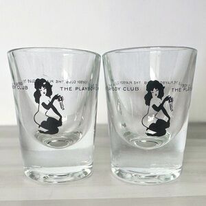 Vintage The Playboy Club Shot Glass Set of 2